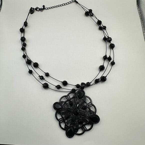 Lia Sophia Black Moonstruck Detachable Pendant Necklace - Picture 4 of 10